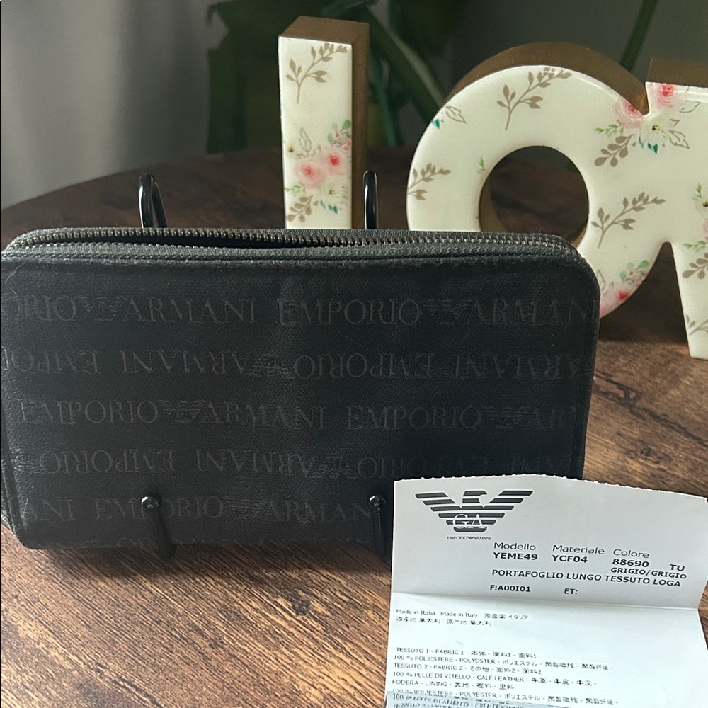 Emporio Armani Charcoal Logo Wallet